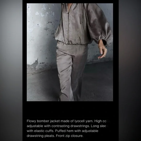 Zara ZW Collection Bomber Jacket | Light Gray | M | Gorgeous | NWT - Picture 5 of 11